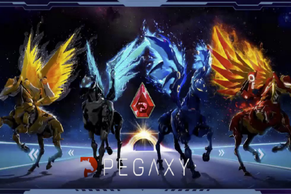imagem que quatro cavalos do jogo NFT Pegaxy