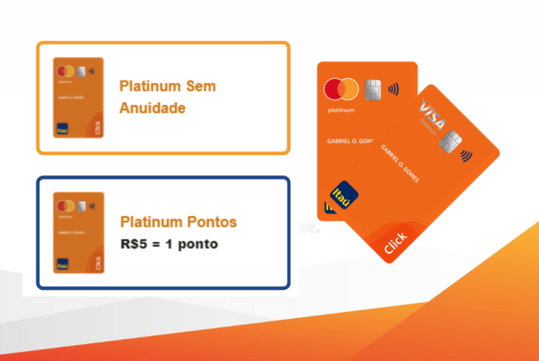 diferenças entre os cartões de crédito Itaú Click com e sem anuidade