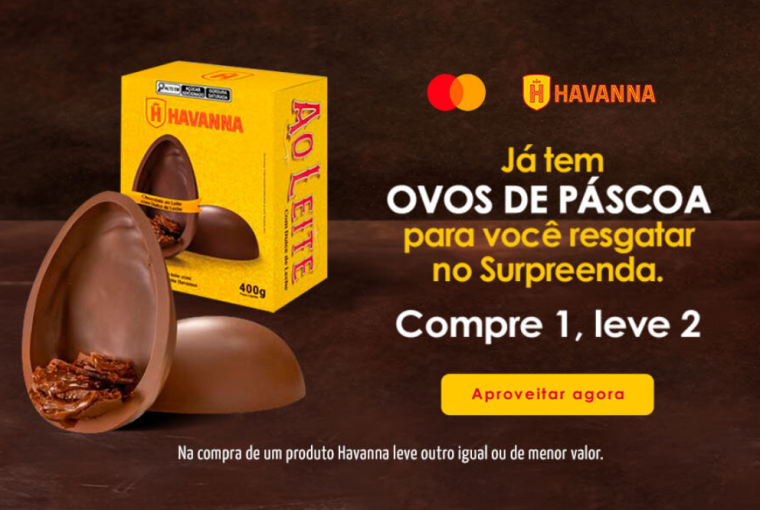 Ganhe um ovo de páscoa grátis com seu cartão Mastercard