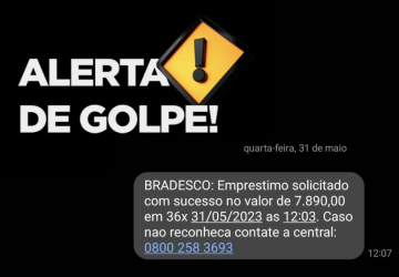 golpe do SMS do empréstimo Bradesco e Banco do Brasil