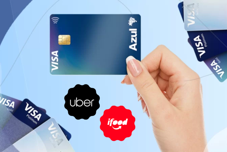 Promoção cartão Azul Itaú com cashback no app Uber e iFood